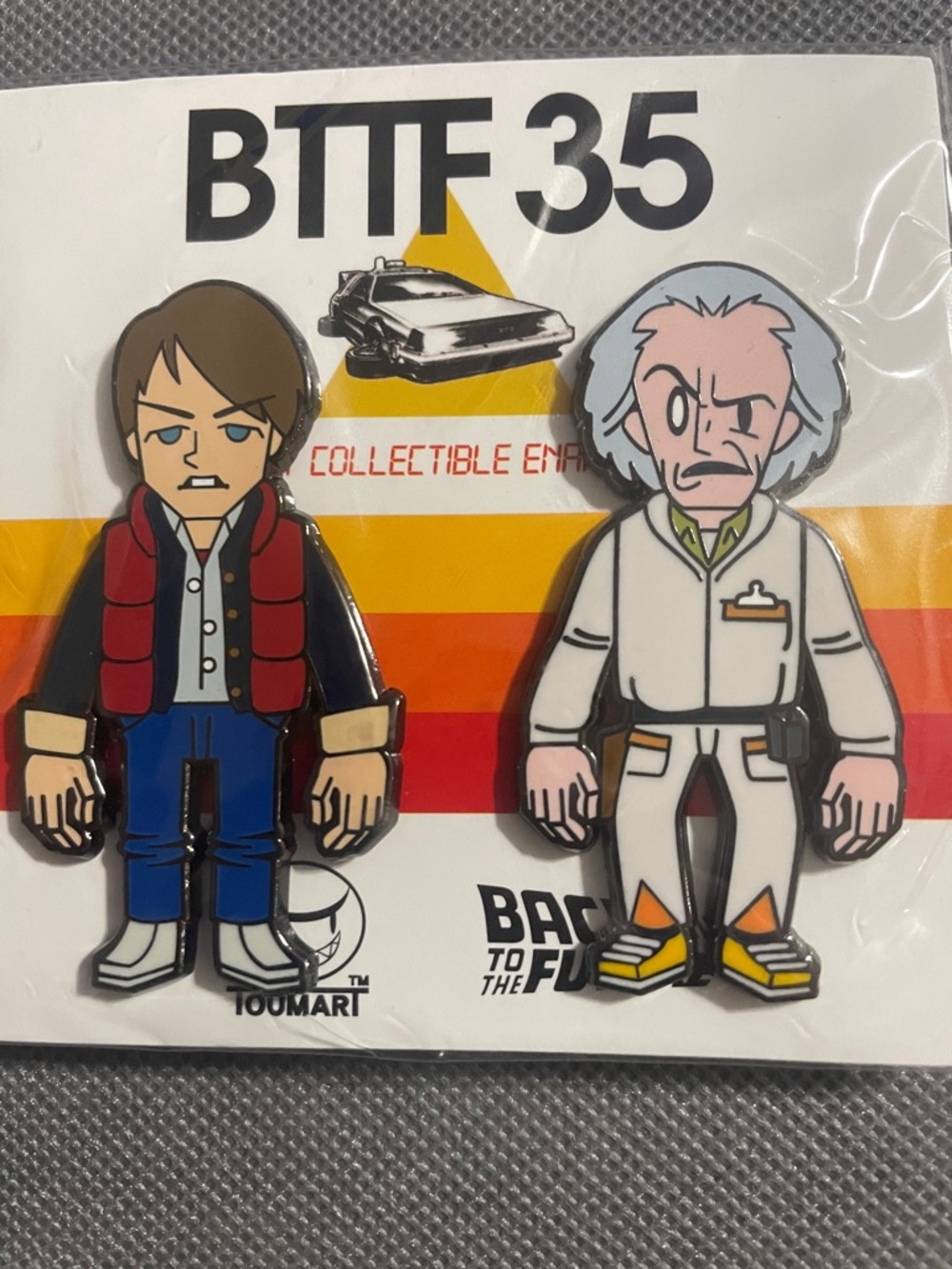 Universal Red & Blue and White & Gray Back to the Future Cuff Link Set